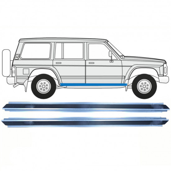 Slenkstis, apatinė už Nissan Patrol 1990-1997 / Kairė = Dešinė (simetriška) / Rinkinys 10312