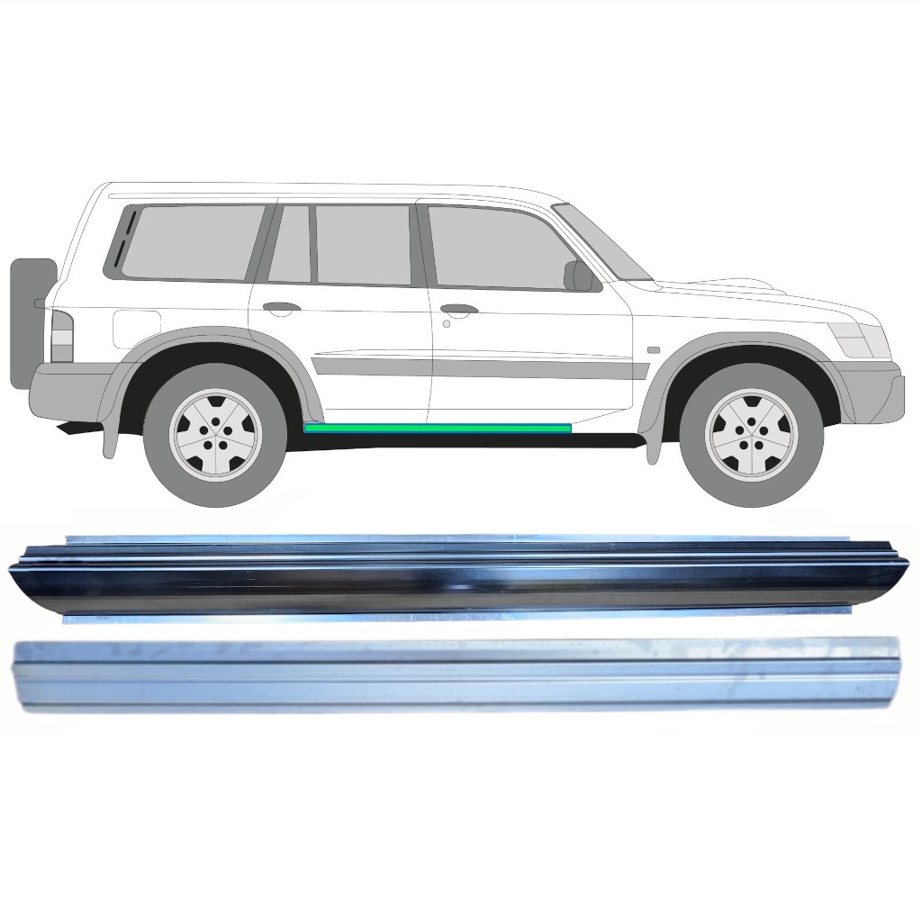 Slenkstis Vidinė + Išorinė Dalis Už Nissan Patrol 1997-2009 / Kairė = Dešinė (Simetriška) / Rinkinys 10367