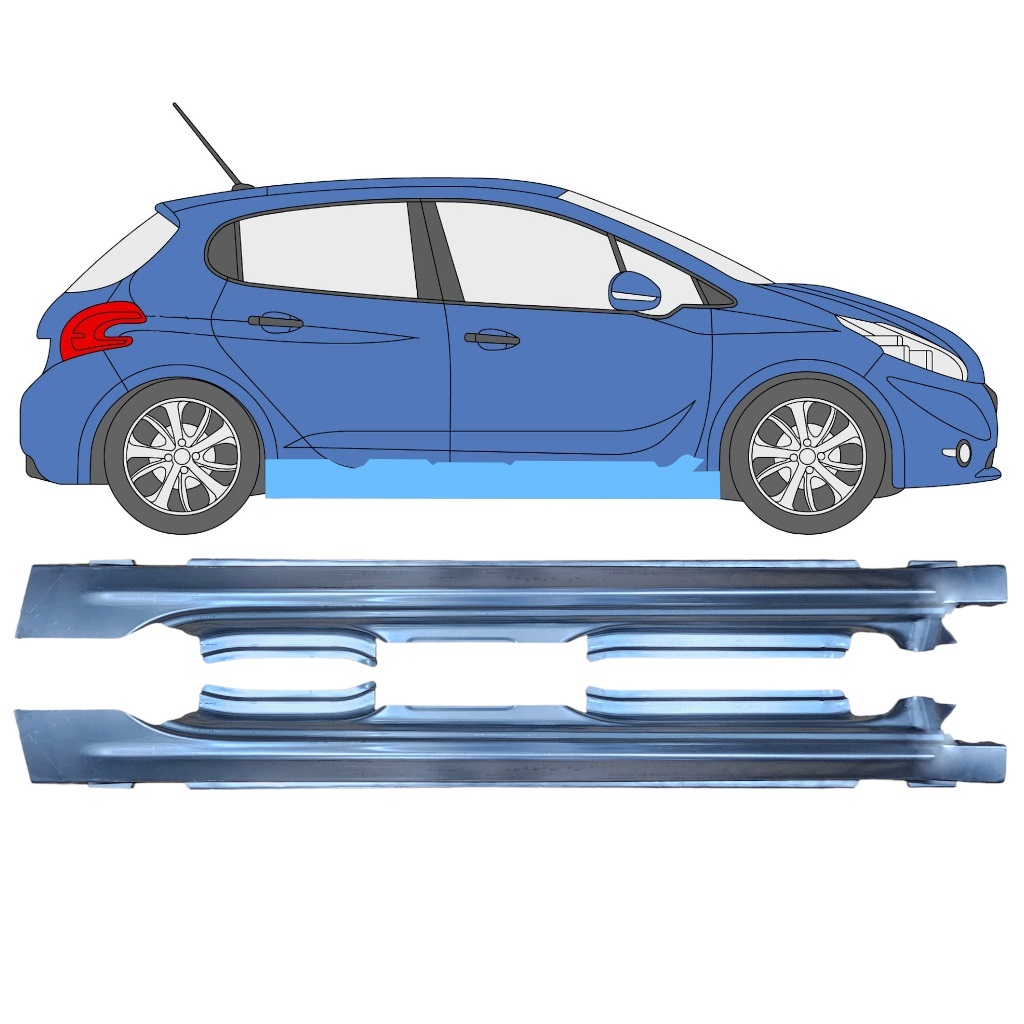 Slenkstis, Apatinė Už Peugeot 208 2012-2019 / Rinkinys 11619