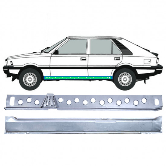 Slenkstis vidinė + išorinė dalis už FSO Polonez 1978-2002 / Kairė / Rinkinys 12538