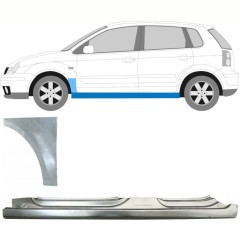 Visas slenkstis + priekinio sparno apatinė dalis už Volkswagen Polo 2001-2009 / Kairė / Rinkinys 8730