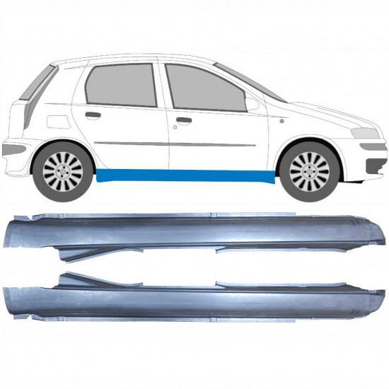 Visas slenkstis už Fiat Punto 2 1999-2010 / Kairė + Dešinė / Rinkinys 9472