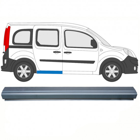 Slenkstis apatinė durų slankiojančių už Renault Kangoo 2008- / Kairė = Dešinė (simetriška) 8608