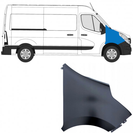 Priekinis sparnas už Renault Master 2010-2019 / Dešinė 9016