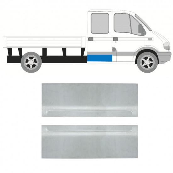 Galinių durų dalis už Renault Master 1998-2010 / Kairė + Dešinė / Dviguba kabina / Rinkinys 10259