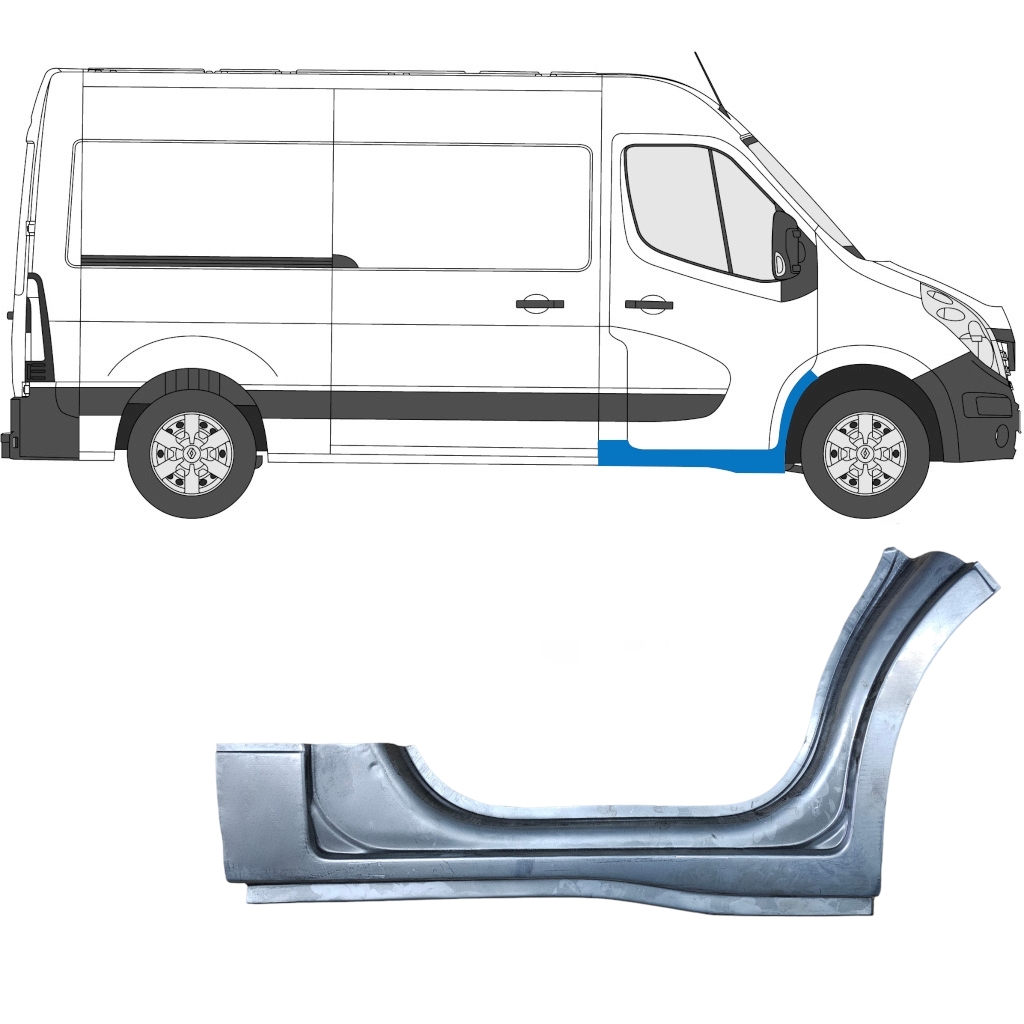 Slenkstis Apatinė Durų Priekinių Už Opel Movano / R Master 2010- / Dešinė 5954