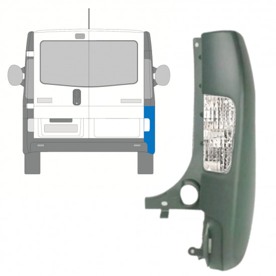 Galinio bamperio kampas su lempa už Renault Trafic 2001-2014 / Dešinė /  10067