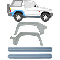 Slenkstis apatinė + sparnas galinis už Daihatsu Fourtrak Rocky 1985-1993 / Kairė + Dešinė / Rinkinys 9508