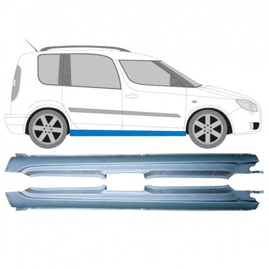 Visas slenkstis už Skoda Roomster Praktik 2006-2015 / Kairė / Dešinė / Kairė + Dešinė / Rinkinys 12891