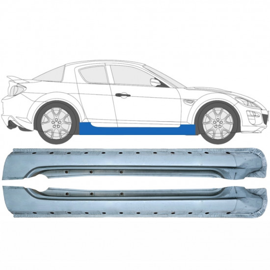 Visas slenkstis už Mazda RX8 2003-2012 / Kairė + Dešinė / Rinkinys 9284