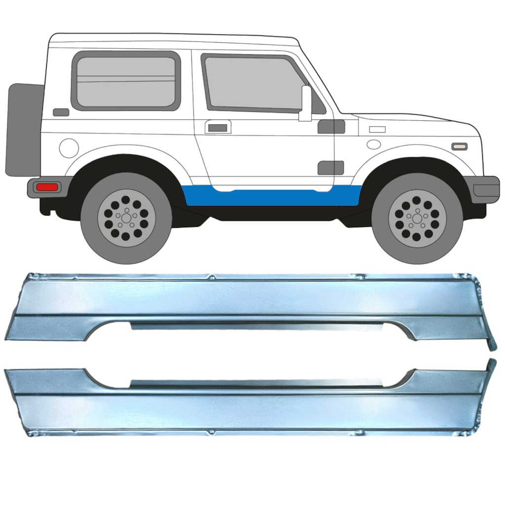 Slenkstis, Apatinė Už Suzuki Samurai 1981-1998 / Kairė + Dešinė / Rinkinys 10030