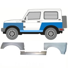 Slenkstis apatinė + sparnas priekinis + sparnas galinis už Suzuki Samurai 1981- / Kairė / Rinkinys 11180