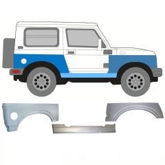 Slenkstis apatinė + sparnas priekinis + sparnas galinis už Suzuki Samurai 1981- / Dešinė / Rinkinys 11179
