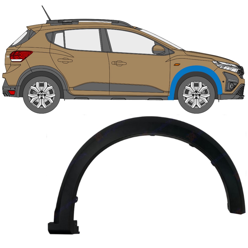 Sparno Juosta Priekinio Sparno Už Dacia Sandero Stepway 2021- / Dešinė 11818