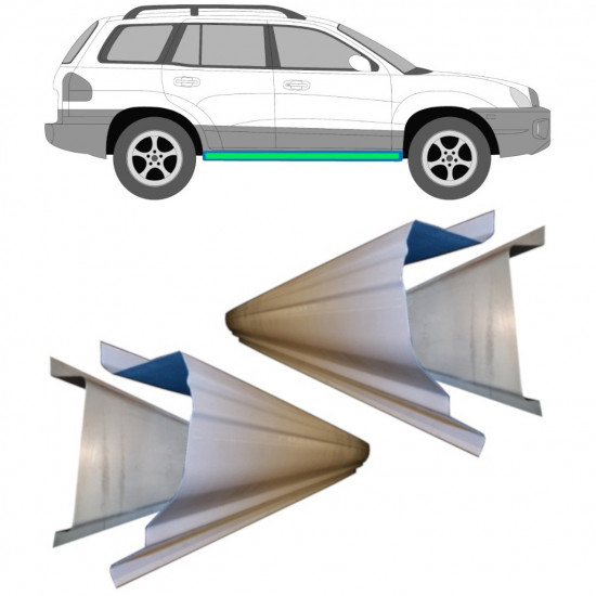 Slenkstis vidinė + išorinė dalis už Hyundai Santa Fe 2001-2006  / Rinkinys 11589