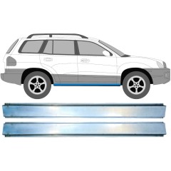 Slenkstis vidinė dalis už Hyundai Santa Fe 2001-2006 / Kairė + Dešinė / Rinkinys 11587