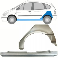 Slenkstis apatinė + sparnas galinis už Renault Megane I Scenic 1995-2003 / Kairė / Rinkinys 10100
