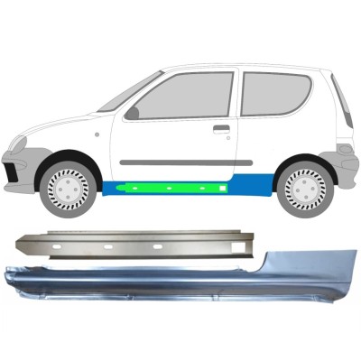Slenkstis apatinė + vidinė slenksčio dalis už Fiat Seicento 1998-2010 / Kairė / Rinkinys 14721