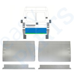 Galinių durų vidinė + išorinė dalis už Fiat Ducato 1994-2006 / Kairė + Dešinė / Rinkinys 9755