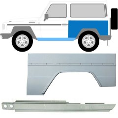 Slenkstis apatinė + sparnas galinis už Mercedes G-Class W460 W461 W463 1979- / Kairė / Rinkinys 10004