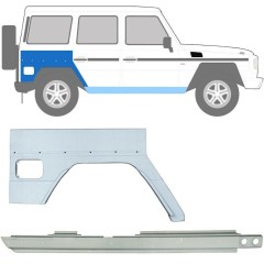 Slenkstis apatinė + sparnas galinis už Mercedes G-Class W460 W461 W463 1979- / Dešinė / Rinkinys 10009