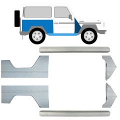 Slenkstis apatinė + sparnas priekinis + sparnas galinis už Mercedes G-Class W460 W461 W463 1979-2017 / Kairė + Dešinė / Rinkinys 9709