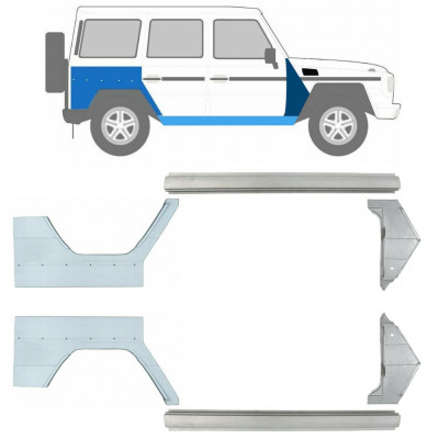 Slenkstis apatinė + sparnas priekinis + sparnas galinis už Mercedes G-Class 1979- / Kairė + Dešinė / Rinkinys 9710