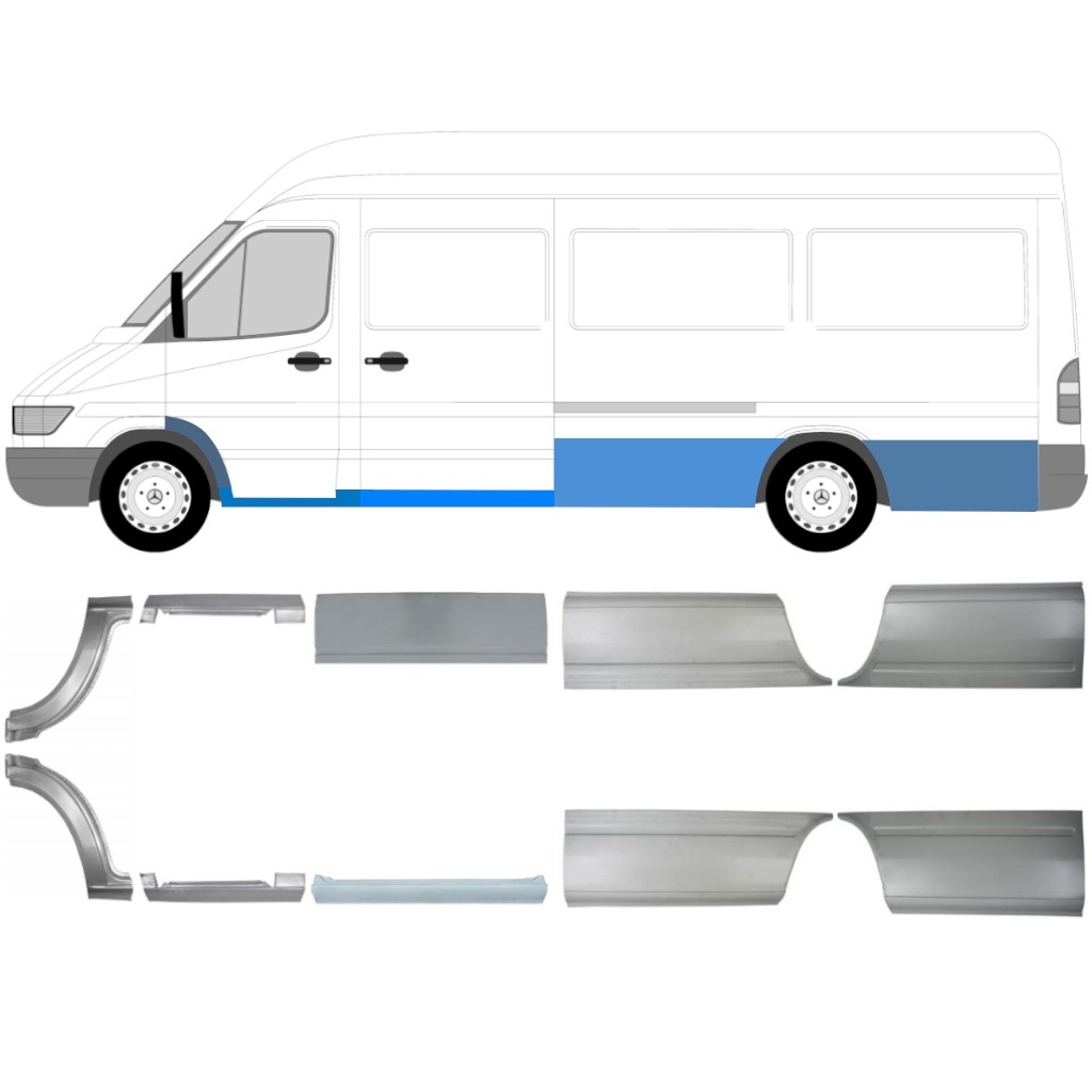 Remonto Komplektas Už Mercedes Sprinter 1995-2006 / Lwb / Kairė + Dešinė / 5297