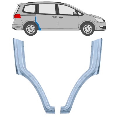 Galinės arkos priekinė dalis už Volkswagen Sharan 2010-2022 / Kairė + Dešinė / Rinkinys 14602