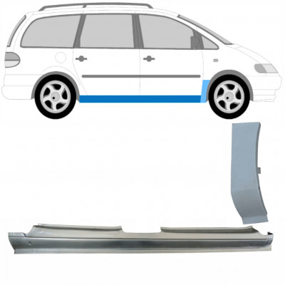 Visas slenkstis + priekinio sparno apatinė dalis už Volkswagen Sharan 1995-2010 / Dešinė / Rinkinys 10368