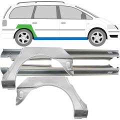 Visas slenkstis + galinio sparno apatinė dalis už Ford Galaxy 1995-2010 / Kairė + Dešinė / Rinkinys 14444