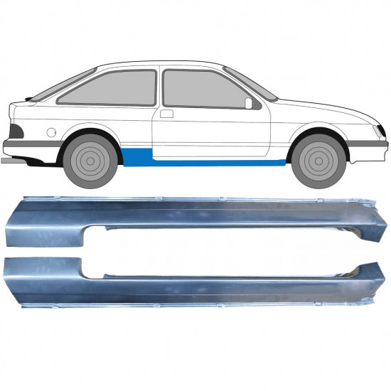 Visas slenkstis už Ford Sierra 1982-1993 / Kairė + Dešinė / Rinkinys 9416