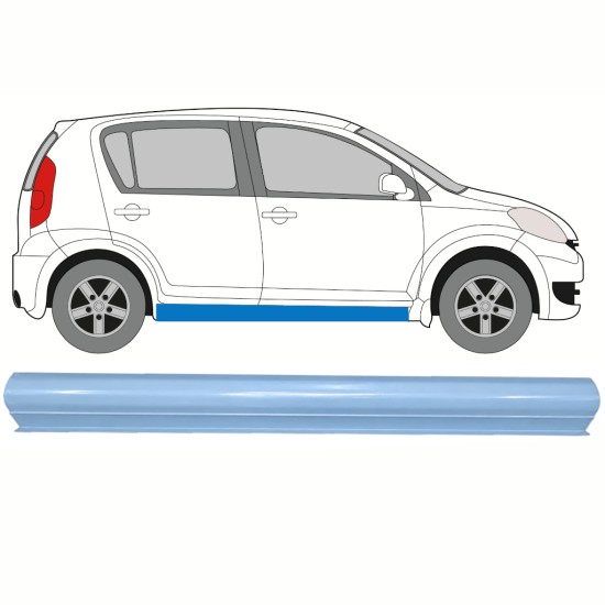 Slenkstis apatinė dalis už Daihatsu Sirion 2005-2010 / Kairė = Dešinė (simetriška) 17266
