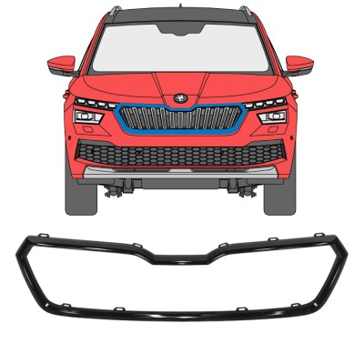Radiatoriaus grotelių rėmas už Skoda Kamiq 2019-2023 17227