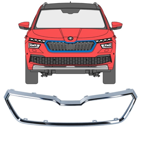 Radiatoriaus grotelių rėmas už Skoda Kamiq 2019-2023 17226