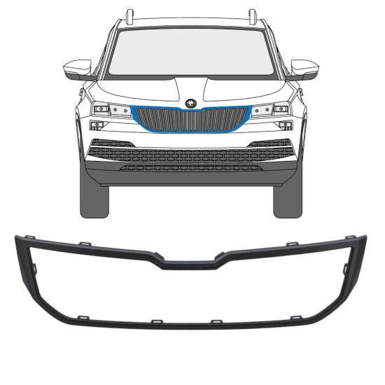 Radiatoriaus grotelių rėmas už Skoda Karoq 2017-2022 17233