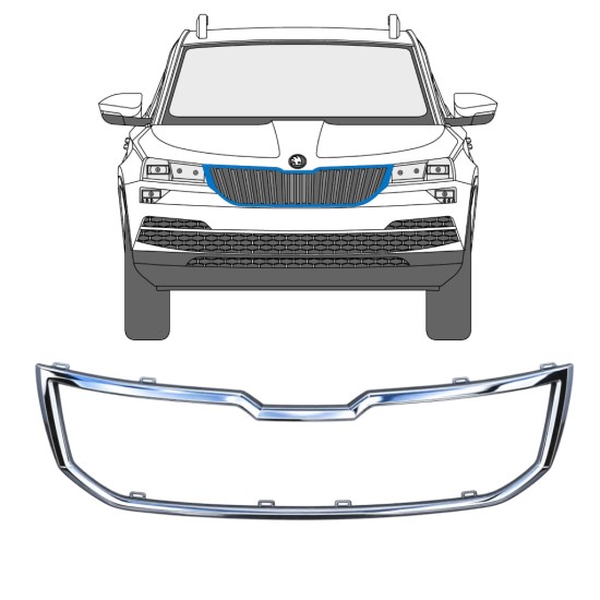Radiatoriaus grotelių rėmas už Skoda Karoq 2017-2022 17232