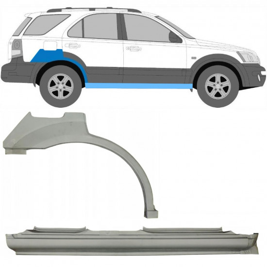 Slenkstis apatinė + sparnas galinis už Kia Sorento 2002-2009 / Dešinė / Rinkinys 11711