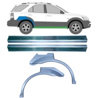 Slenkstis apatinė + sparnas galinis už Kia Sorento 2002-2009 / Kairė + Dešinė / Rinkinys 10696