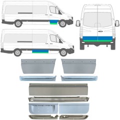Durų vidinė + išorinė dalis už Mercedes Sprinter 2006-2018 / Kairė + Dešinė / Rinkinys 11318