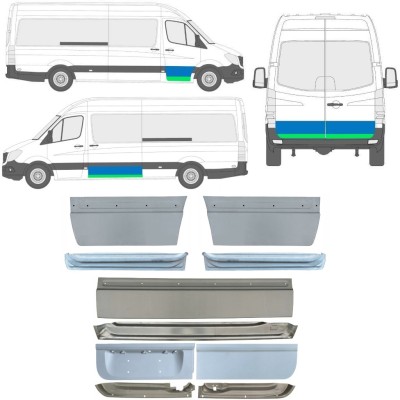 Durų vidinė + išorinė dalis už Mercedes Sprinter 2006-2018 / Kairė + Dešinė / Rinkinys 11319