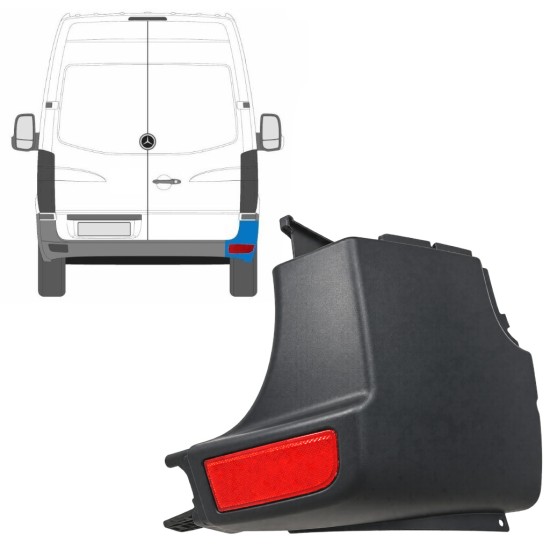 Galinio bamperio kampas + atspindinti lempa už Mercedes Sprinter 2006-2018 / Dešinė / Rinkinys 9724