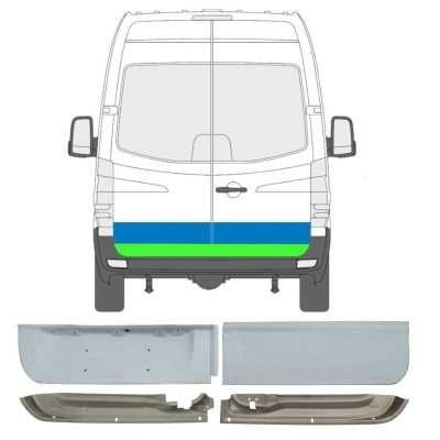 Galinių durų dalis už Volkswagen Crafter 2005-2017 / Kairė + Dešinė / Rinkinys 14386
