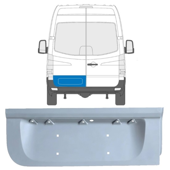 Galinių durų žema dalis už Volkswagen Crafter 2005-2017 / Kairė 17172