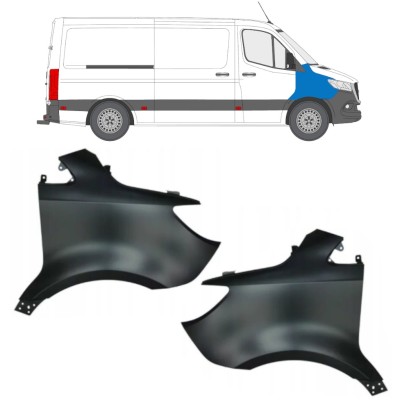 Priekinis sparnas už Mercedes Sprinter 2018- / Kairė + Dešinė / Rinkinys 14941