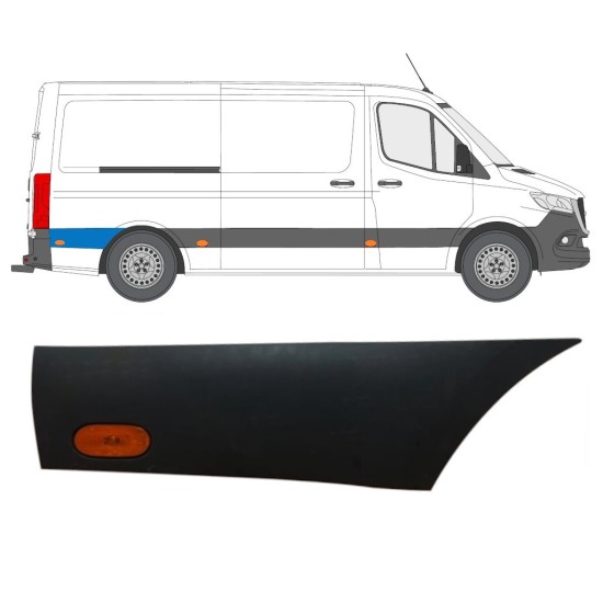 Sparno juosta galinio sparno už rato su lempa už Mercedes Sprinter 2018- / Dešinė / Rinkinys 16646