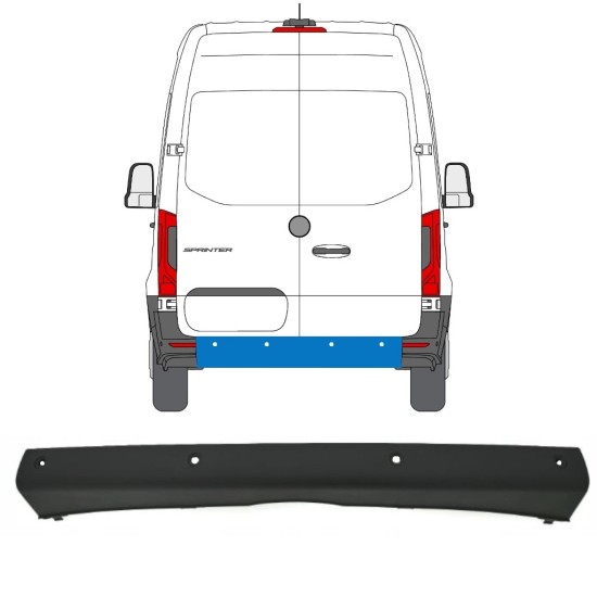 Galinis bamperis su PDC už Mercedes Sprinter 2018- 14969