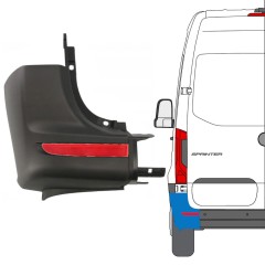 Galinio bamperio kampas + atspindinti lempa už Mercedes Sprinter 2018- / Kairė / Rinkinys 14950