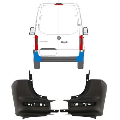 Galinio bamperio kampas už Mercedes Sprinter 2018- / Kairė + Dešinė / Rinkinys 14945