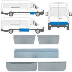 Durų išorinė dalis už Mercedes Sprinter 2006-2018 / Kairė + Dešinė / Rinkinys 11317